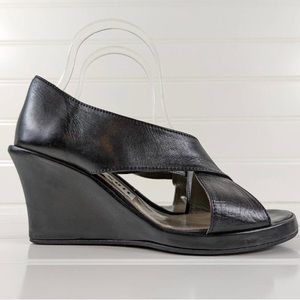 Vol de Nuit Emile Thoard Anthropologie Crisscross Slingback Wedge Sandals EU 38